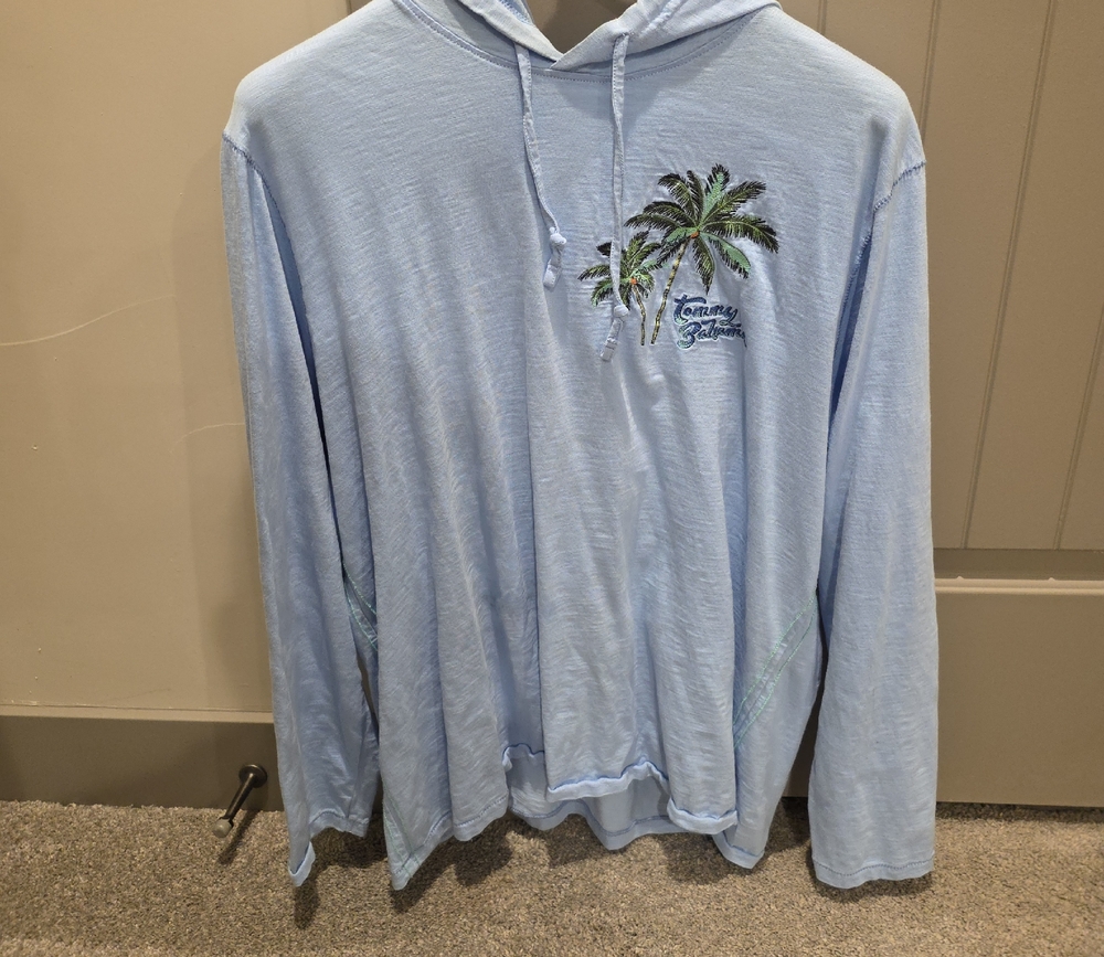 Tommy Bahama Sky Blue Hoodie with Palm Design